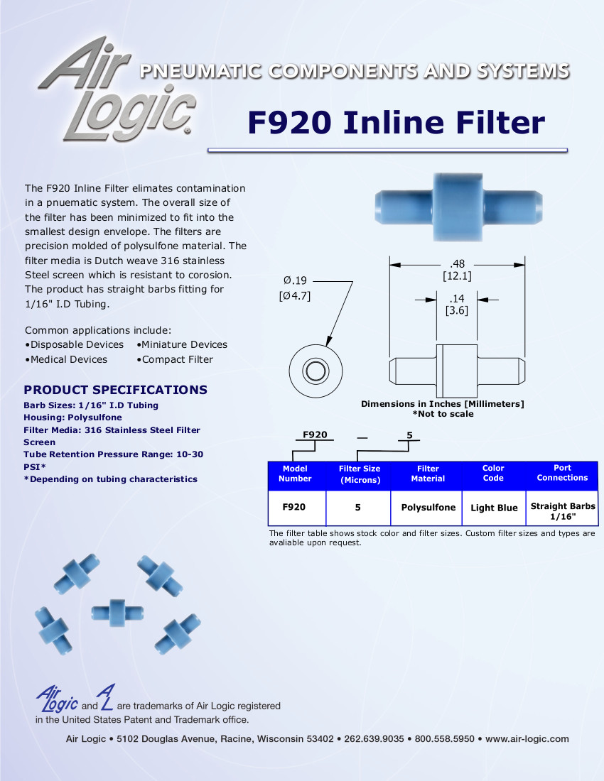 c.2 F 920 Inline Filter
